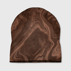 Шапка Коричневый абстракция в точку