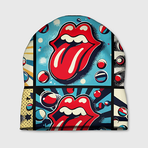 Шапка Rolling Stones logo - pop art / 3D-принт – фото 1