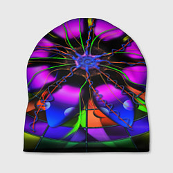 Шапка Неоновая психоделика лепестки