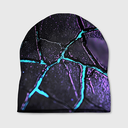 Шапка Фиолетовые плиты с голубым свечением / 3D-принт – фото 1