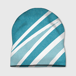 Шапка Бело-голубой абстракция с полосами