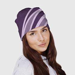 Шапка Фиолетовый абстрактный с полосой, цвет: 3D-принт — фото 2