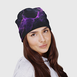 Шапка Фиолетово-черная объемная текстура, цвет: 3D-принт — фото 2