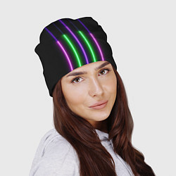 Шапка Color Purple green pink, цвет: 3D-принт — фото 2