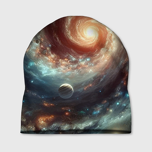 Шапка Далёкая неоновая галактика - нейросеть / 3D-принт – фото 1