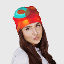 Шапка Оптическая абстракция с кругами, цвет: 3D-принт — фото 2