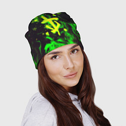 Шапка Doom кислотный снег в огне лого, цвет: 3D-принт — фото 2