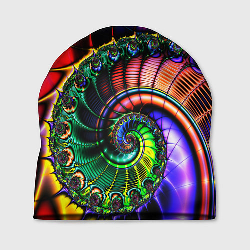 Шапка Фрактальный узор неоновый / 3D-принт – фото 1