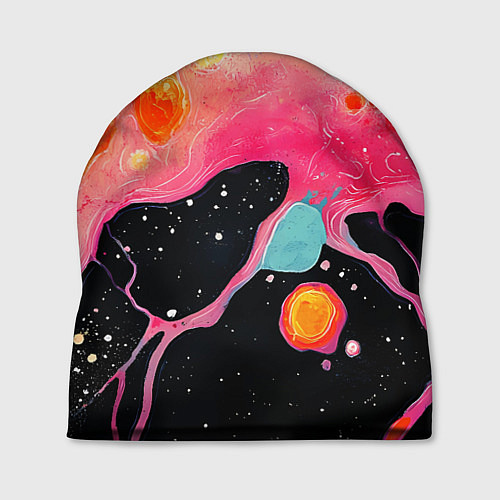 Шапка Розовая текстура в черном / 3D-принт – фото 1