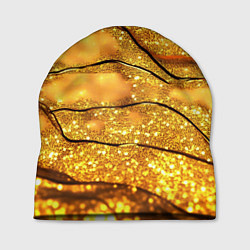 Шапка Золотая текстура с блестками