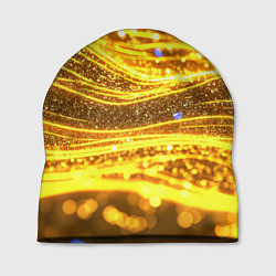 Шапка Золотые блестящие волны