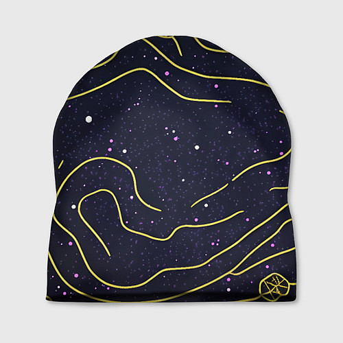 Шапка Абстракция золотых линий текстура / 3D-принт – фото 1