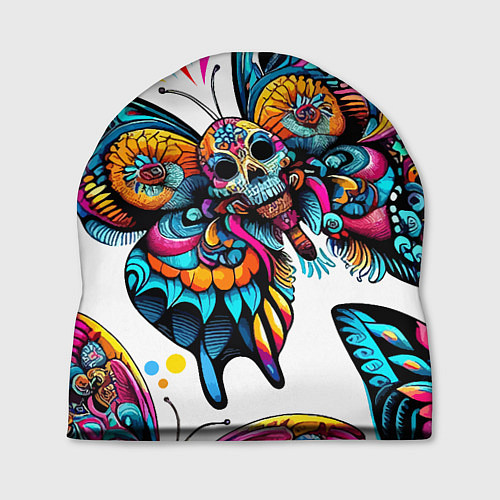 Шапка Бабочка и череп - нейроарт паттерн / 3D-принт – фото 1
