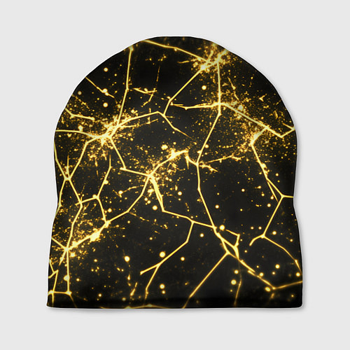 Шапка Золотистые пути на черном / 3D-принт – фото 1