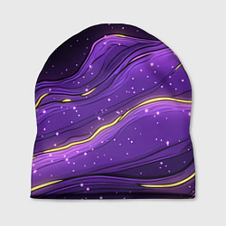 Шапка Фиолетовая текстура с золотыми звездочками, цвет: 3D-принт
