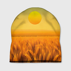 Шапка Закат над пшеничным полем