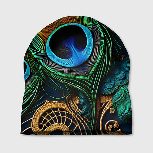 Шапка Узоры и перья павлина / 3D-принт – фото 1