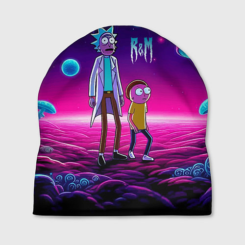 Шапка Морти и Рик на планете неоновых сказочных грибов / 3D-принт – фото 1