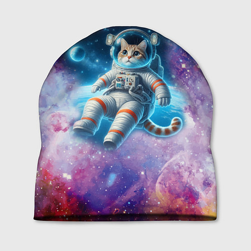 Шапка The cat is a brave cosmonaut - ai art / 3D-принт – фото 1
