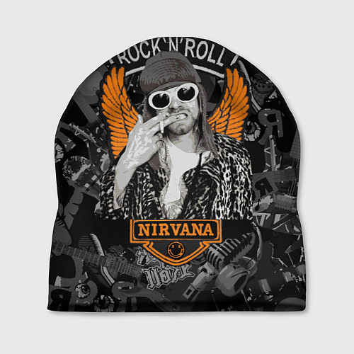 Шапка Nirvana Курт Кобейн на фоне гитар / 3D-принт – фото 1