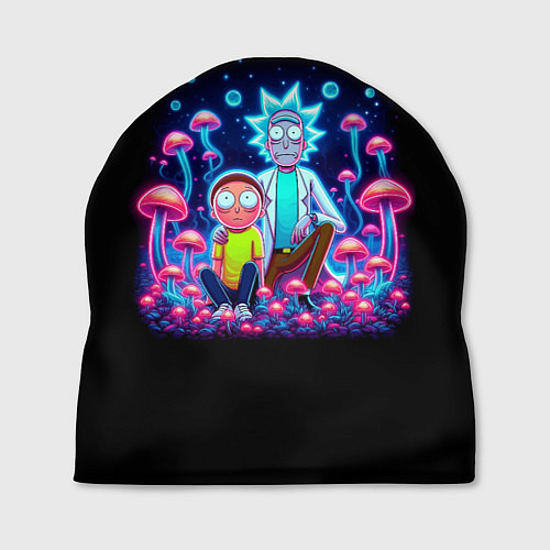Шапка Неоновые Рик и Морти - нейроарт фантазия / 3D-принт – фото 1
