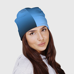 Шапка Градиент сине-голубой пополам, цвет: 3D-принт — фото 2