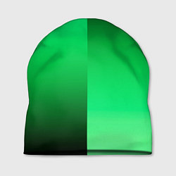 Шапка Чёрно-зелёный градиент пополам