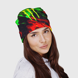 Шапка Monster energy огонь лого, цвет: 3D-принт — фото 2