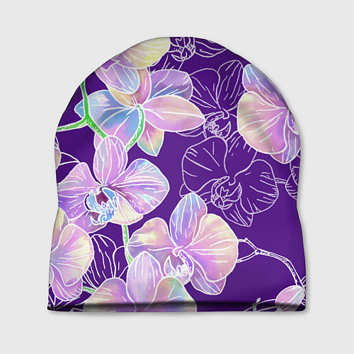 Шапка Японские акварельные орхидеи / 3D-принт – фото 1