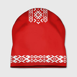 Шапка Славянский узор на красном - вышиванка рубаха крас