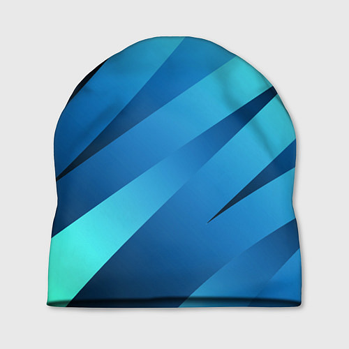 Шапка Сине-голубой абстрактные полосы / 3D-принт – фото 1