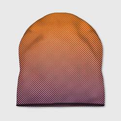 Шапка Градиент оранжевый в фиолетовый мелкий ромбик