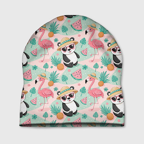 Шапка Панда фламинго лето ананас / 3D-принт – фото 1