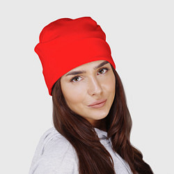 Шапка Ярко красный алый, цвет: 3D-принт — фото 2