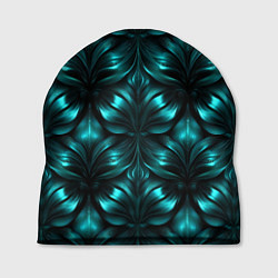 Шапка Зеленые узоры из абстрактных листьев - блестящий п, цвет: 3D-принт