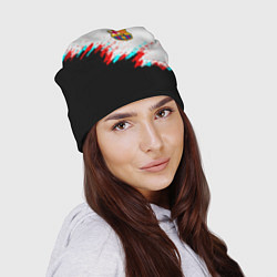 Шапка Barcelona глитч краски, цвет: 3D-принт — фото 2