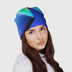 Шапка Color blue green, цвет: 3D-принт — фото 2