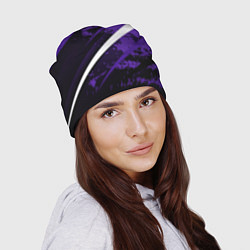 Шапка Color black purple line, цвет: 3D-принт — фото 2