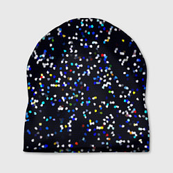 Шапка Чёрно-синий мозаика паттерн