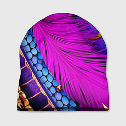 Шапка Чешуя и розовое перо