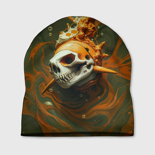 Шапка Оранжевая рыба-скелет / 3D-принт – фото 1