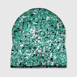 Шапка Бирюзовый с чёрно-белыми пятнами