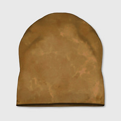 Шапка Светлый оливково-коричневый однотонный текстурный