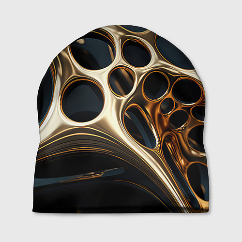Шапка Черно-золотая абстракция / 3D-принт – фото 1
