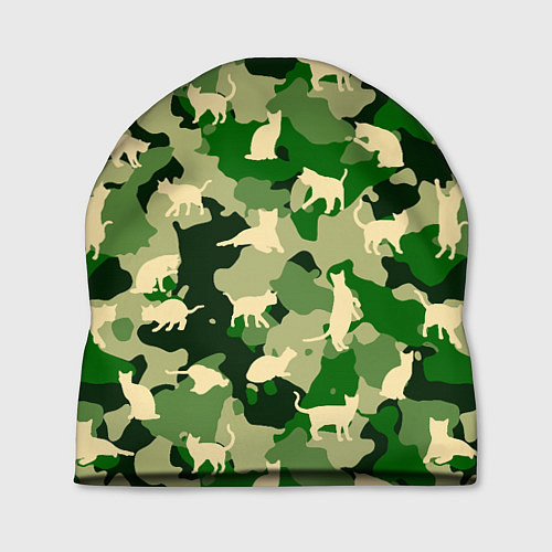 Шапка Кошачий камуфляж цветной / 3D-принт – фото 1