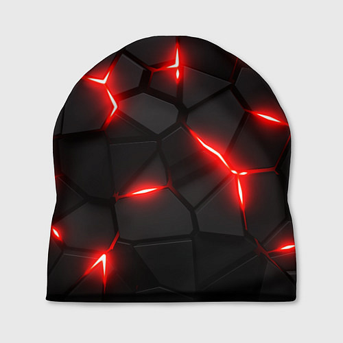 Шапка Красная неоновая броня / 3D-принт – фото 1