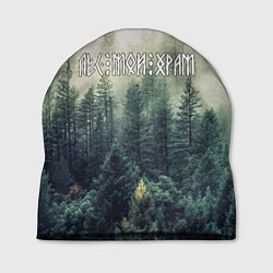 Шапка Лес мой храм - текстом рун