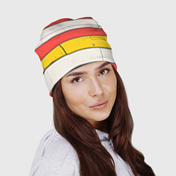 Шапка Красные полоски, цвет: 3D-принт — фото 2
