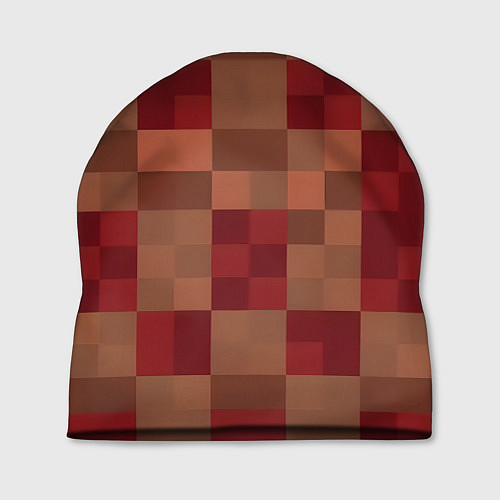 Шапка Бордовые пиксели / 3D-принт – фото 1