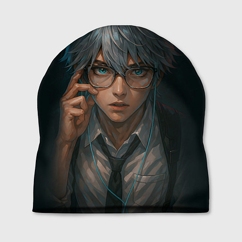 Шапка Стильный мужчина в очках / 3D-принт – фото 1